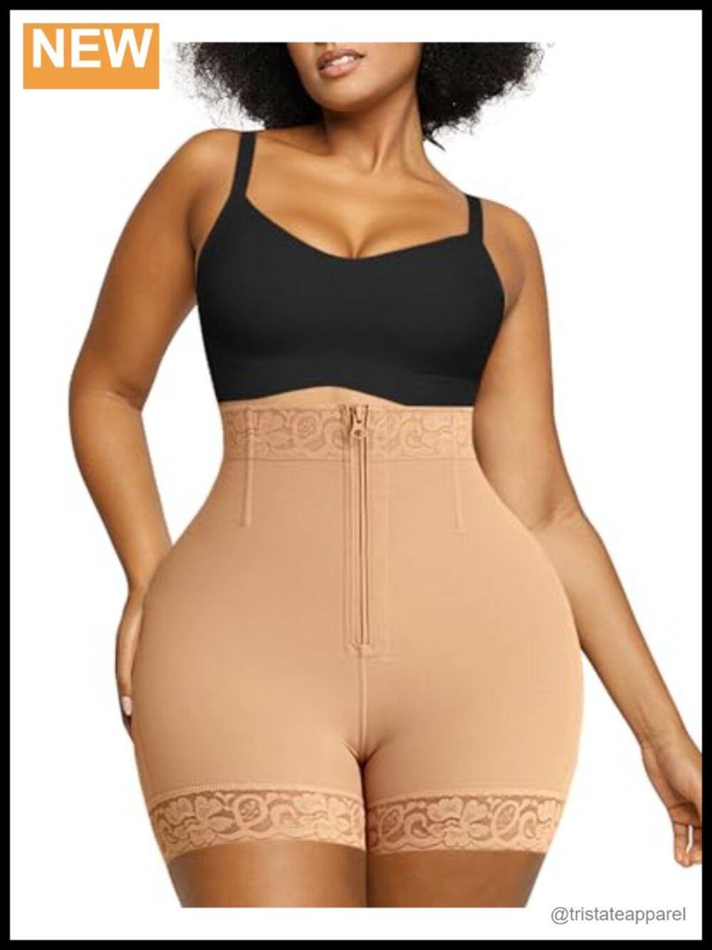SHAPELLX Shapewear Tummy Control Shorts Zip Closure Fajas Colombianas